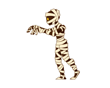 Detailed Mummy with Walking Gesture Illustration