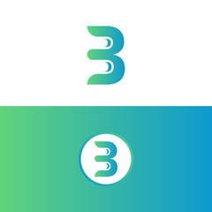 B Logo.B Letter Design Vector Illustration Modern Monogram Icon.