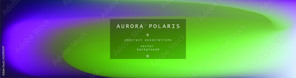 Poster northern lights gradient background. luminescence of aurora borealis.