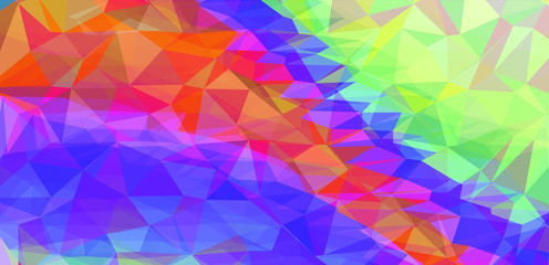 Holographic foil texture made in low poly technique. Iridescent festive background.