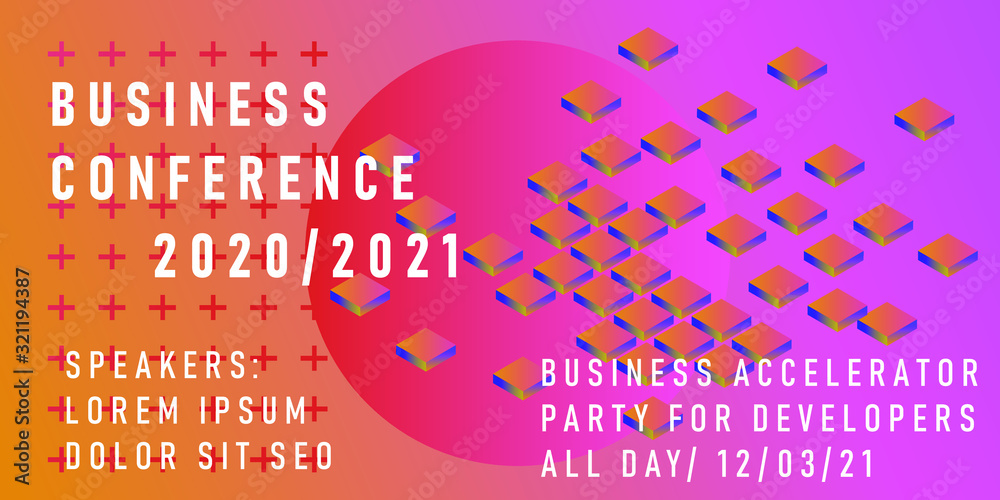 Poster abstract geometric background. poster template for business and it technologies conference.