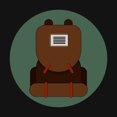 Back pack for camping icon