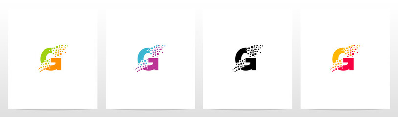 Eroded Particle On Letter Logo Design G