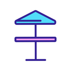 table icon vector. Thin line sign. Isolated contour symbol illustration