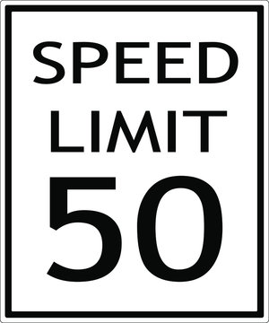 road sign speed limit 50