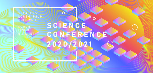 Abstract geometric background. Poster template for Business and IT Technologies Conference.