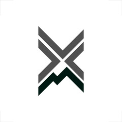  mountain logo X letter initial design summit
