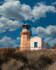 Lighthouse in the village of Pervolia in Larnaca, Cyprus