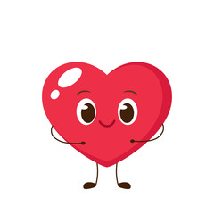 Cute single cartoon red heart