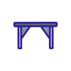 table icon vector. Thin line sign. Isolated contour symbol illustration