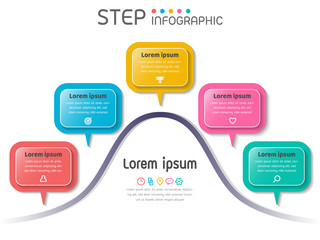 Bubble text shape elements of graph,diagram with steps,options,processes or workflow.Business data visuualization.Creative infographic template for presentation,vector illustration.