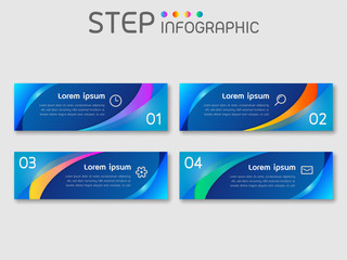 Geometric square shape elements with steps,options,processes or workflow.Business data visualization. Creative banner infographic template for presentation,vector illustration.