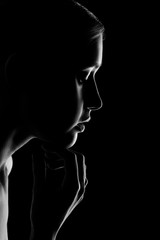 serious female silhouette