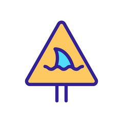 Shark icon vector. Thin line sign. Isolated contour symbol illustration