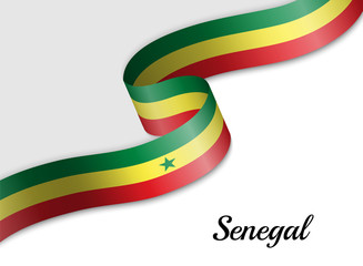waving ribbon flag Senegal