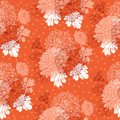 Seamless pattern with chrysanthemum