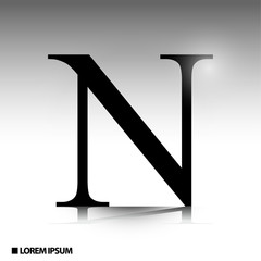 elegant alphabet with glossy effect