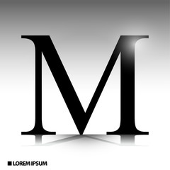 elegant alphabet with glossy effect