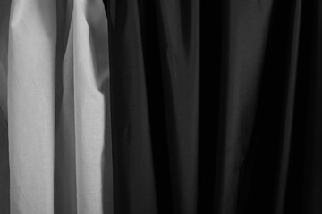 Black and white curtains texture and background