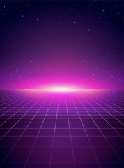 Cyber punk style grid floor