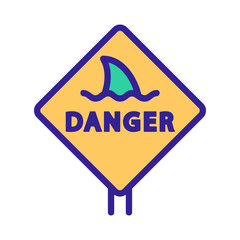 Obraz premium Shark icon vector. Thin line sign. Isolated contour symbol illustration