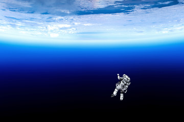 Exploring outer space. Mixed media