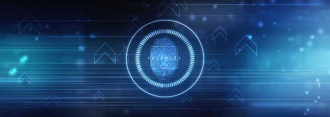 Fingerprint Scanning Technology Concept 2d Illustration