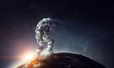 Exploring outer space. Mixed media