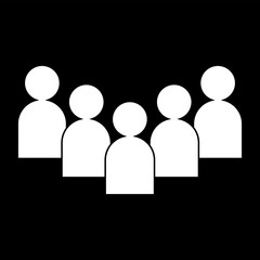 People icon on a black background. Vector illustration.