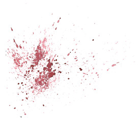 Fototapeta premium Hand drawn watercolor red splash isolated on a white background.