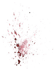 Hand drawn watercolor red splash isolated on a white background.