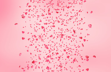 Fototapeta premium Red falling hearts Valentine day background