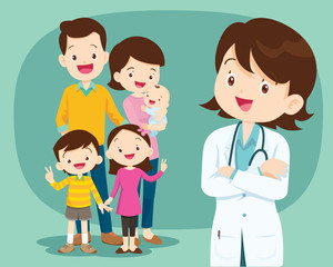 Smiling medical doctor and cute family2