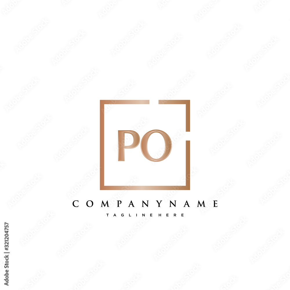 Wall mural PO Initial Luxury logo vector.