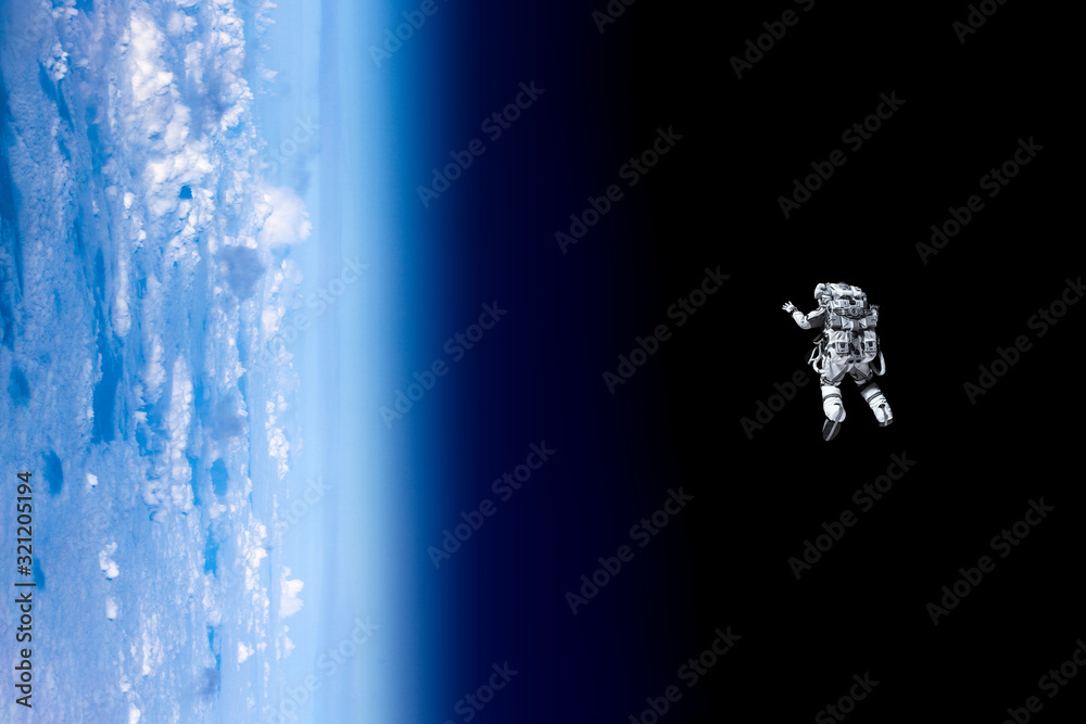 Aufkleber Exploring outer space. Mixed media