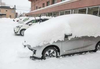 雪に埋まる車