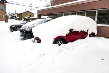 雪に埋まる車