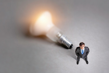 Bright idea for success . Mixed media