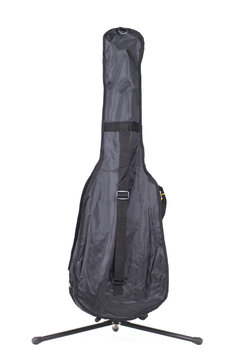 Black Guitar Case On A White Background