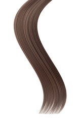 Brown hair isolated on white background. Long ponytail