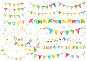 春のガーランド水彩1 © IWOZON