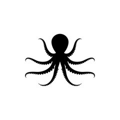 Fototapeta na wymiar Silhouette Octopus vector template. Octopus vector