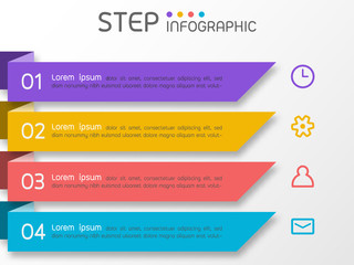 Fototapeta premium Square shape infographic elements with steps,options,processes or workflow.Business data visualization.Creative step infographic template for presentation,vector illustration.
