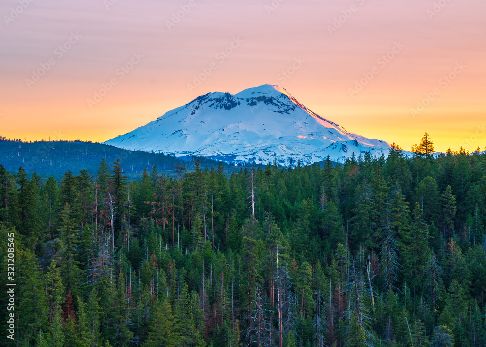 Canvas Prints Mountain Glow - Oregon - Sunset