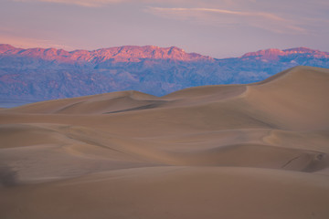 Fototapeta na wymiar Sand Dunes and Sunset - Death Valley National Park