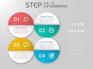 Geometric shape elements with steps,options,processes or workflow.Business data visualization. Creative step infographic template for presentation,vector illustration.