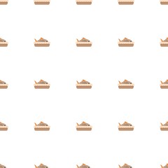baked fish icon pattern seamless isolated on white background. Editable flat baked fish icon. baked fish icon pattern for web and mobile.