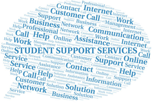 Student Support Services Word Cloud Vector Made With Text Only.