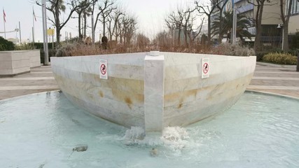 Boat fountain in Riccione - Emilia Romagna region landmarks - on Lungomare della Liberta promenade 