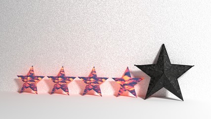 golden stars for costumer satisfaction, 3d illustration